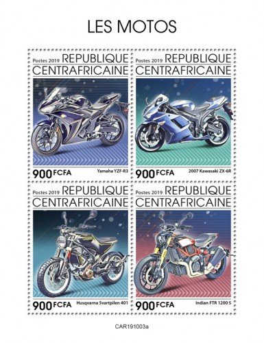 C A R - 2019 - Motorcycles - Perf 4v Sheet  - M N H