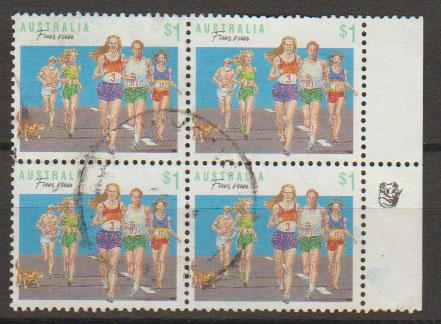 Australia SG 1192a FU  - perf 13 1/2 -  Block of 4 - 1 ko...