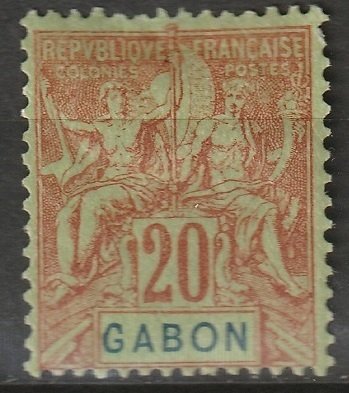 Gabon 1904 Sc 22 MH* some disturbed gum