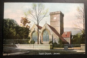 1943 Occupied Jersey Channel Islands Picture Postcard Cover FDC Town Church