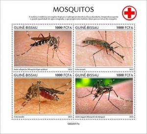 Guinea-Bissau - 2022 Mosquitoes, Yellow Fever - 4 Stamp Sheet - GB220317a