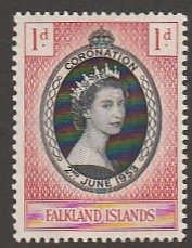 FALKLAND ISLANDS #121 MINT HINGED COMPLETE