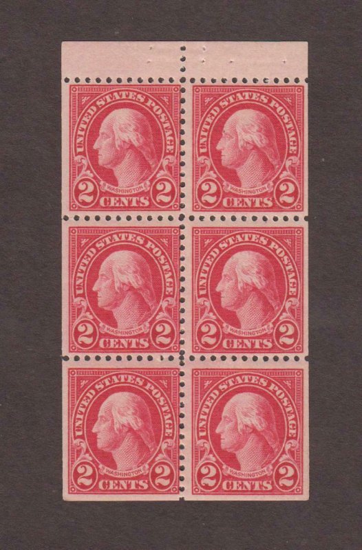 US,554c,MNH,FLAT PRESS BOOKLET PANE,OLD 1920'S  COLLECTION MINT NH,OG