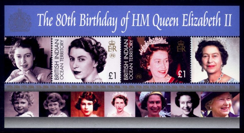 British Indian Ocean Territory Sc# 321 MNH 80th Birthday QEII (M/S)