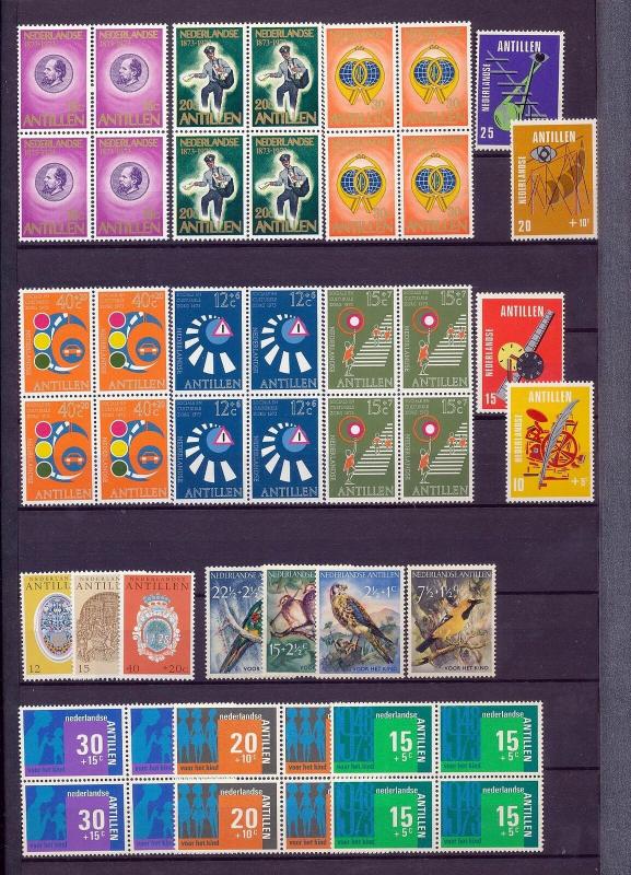 Netherlands Antillen Children Birds Blocks MNH (Appx 80 Stamps) DD610