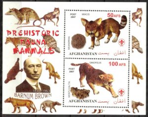 Afghanistan 2007 Prehistory Animals Fossils (III) Scouting Scouts Sheet MNH