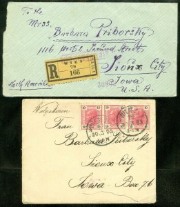 EDW1949SELL : AUSTRIA Nice group of 4 1920-1921 covers to US incl. 3 Scarce Reg.