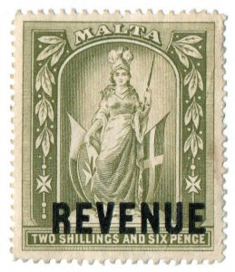 (I.B) Malta Revenue : Duty Stamp 2/6d