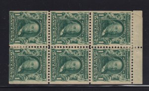 300b Booklet Pane VF OG previously hinged with nice color cv $ 600 ! see pic !