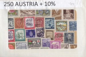 A Nice Selection Of 250 Mixed Condition Stamps From Austria.    #02 AUS250