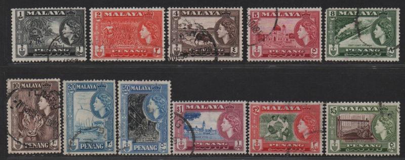 $Malaya-Penang Sc#45-55 Used/VF, complete set, Cv. $41.95