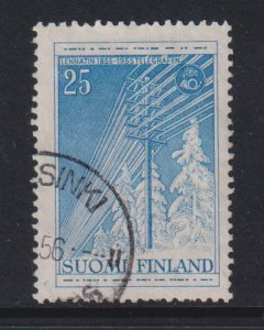 Finland    #334  used  1955  centenary telegraph  25m