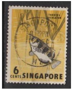 Singapore 1962 - Scott 56 used - 6c, Fish 