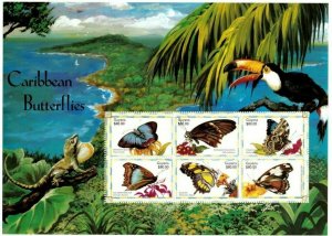 Guyana - 1999 - Caribbean Butterflies - Sheet Of 6 - MNH