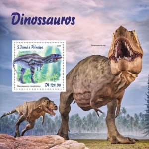 St Thomas - 2019 Dinosaurs on Stamps - Stamp Souvenir Sheet ST190109b