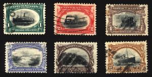 #294-299 1c-10c 1901 Pan American Nice Used Set of 6 