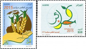 Algeria 2014 MNH Stamps Scott 1639-1640 Expo Exhibition Milan Italy Grains Fish