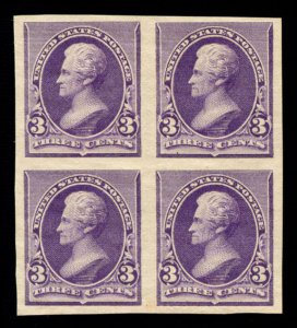 momen: US Stamps #221Pa Mint OG Proof Block of 4 VF