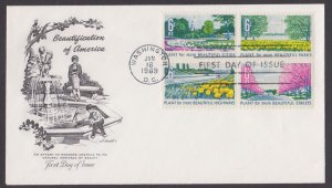 UNITED STATES USA  - 1969 BEAUTIFICATION OF AMERICA - 4V - FDC