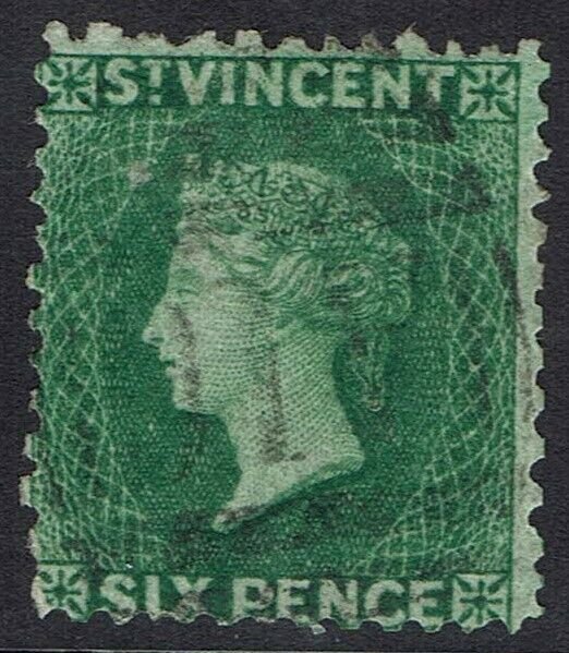 ST VINCENT 1862 QV 6D NO WMK PERF 11-12.5 USED