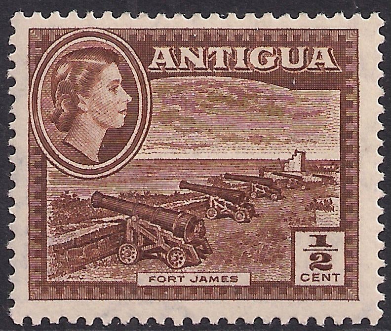 Antigua 1953  62 QE2 1/2ct Brown Umm SG 120a ( L1490 )