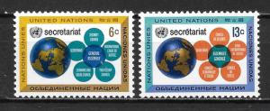 United Nations 181-82 Secretariat set MNH