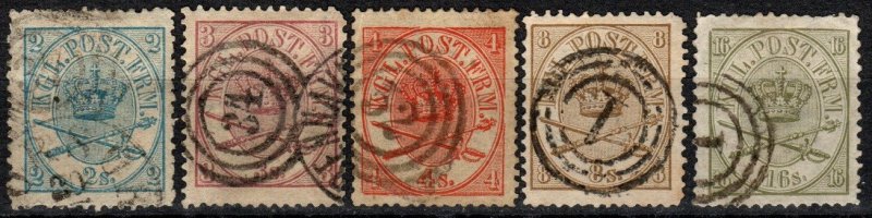 Denmark #11-15 F-VF Used CV $388.00 (X7446)