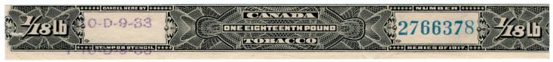 (I.B) Canada Revenue : Tobacco Duty 1/18th