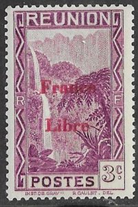 France-Reunion # 183  3c Waterfall France Libre (1) Unused VLH