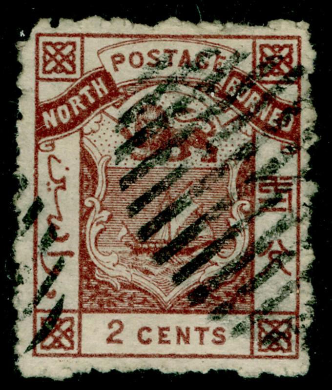 NORTH BORNEO SG1, 2c red-brown, USED. Cat £75.