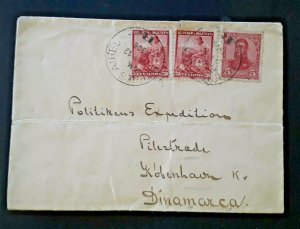 1908 Buenos Aires Argentina To Copenhagen Denmark Multi Franked Cover