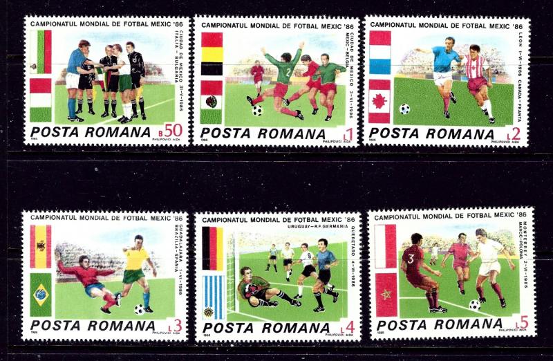 Romania 3367-72 MNH 1986 World Cup Soccer