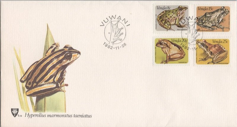 ZAYIX South Africa - Venda 96-99 FDC Frogs Amphibians Nature 080522SM73 