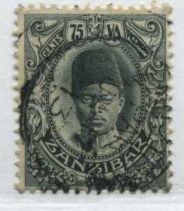 Zanzibar 1908 75 cents used