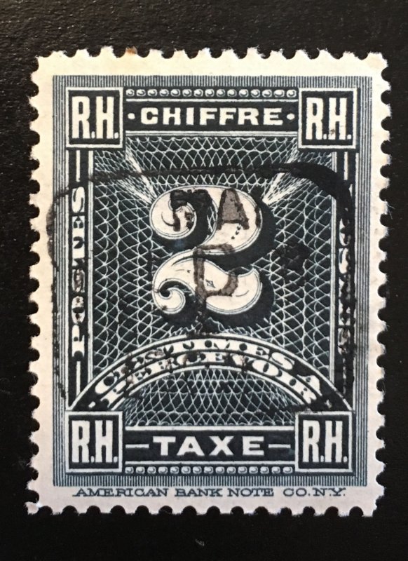 Haiti J1 1898 postage due, precancel, original gum, hinged, Vic's Stamp Stash