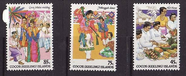 Cocos (Keeling) Is.-Sc#108-10-unused NH set-Festive Occasions-1984-