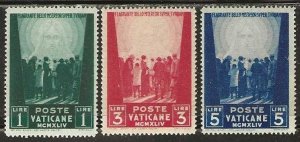 Vatican 99-101,  mint,  never hinged. 1945. (V28)