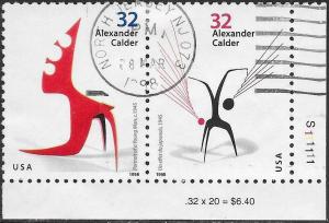 US 3201-3202 Used - ‭Alexander Calder (1898-1976), Sculptor - PNS