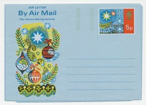Postal stationery GB / UK 1972 Christmas decorations