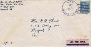 United States Ships 5c Monroe Prexie 1948 U.S.S. Power (DD 839) Type 2n Airma...