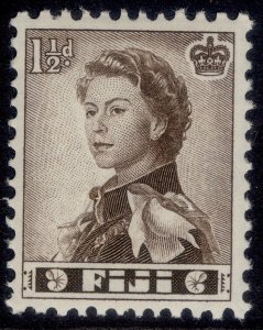 FIJI QEII SG282, 1½d sepia, NH MINT.