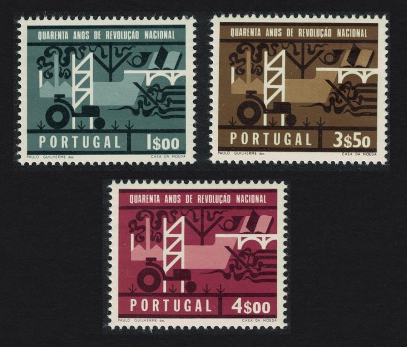 Portugal Tractor Bridge 40th Anniversary of National Revolution 3v SG#1289-1291