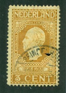 Netherlands 1913 #91 U SCV(2024)=$1.50
