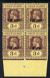 British Virgin Islands 1916-19 KG5 3d purple on yellow op...