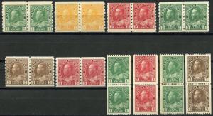 CANADA SCOTT#125/34 COIL PAIRS F/VF   MINT NEVER  HINGED ORIGINAL GUM