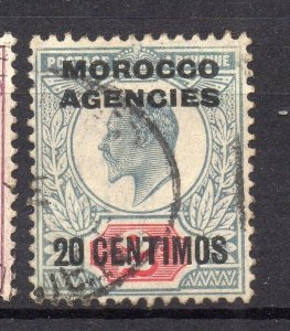 Morocco Agencies ED VII Issue Fine Mint Hinged 20c. Optd Surcharged NW-14115