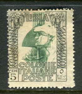 ITALIAN COLONIES LIBIA; 1920s early Antiquity Pictorial issue Mint hinged 5c.