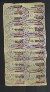 1348 Vietnam Revenue Stamps on Document Chartered bank of India Cancel
