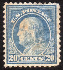 1917, US 20c, Franklin, Used, thin, Sc 515