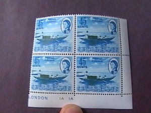 SEYCHELLES # 204A-MINT/NEVER HINGED- PLATE # BLOCK OF 4--1962-69